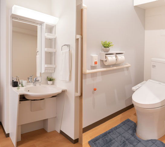 リアンレーヴ三ツ池公園 居室（洗面台・トイレ）